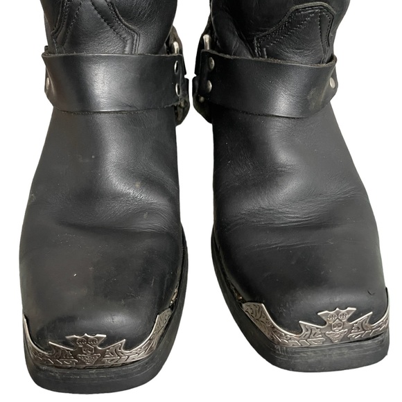 Dingo Chopper Mens Black Leather Biker Boots EUC Size 9D (Regular) main image 10